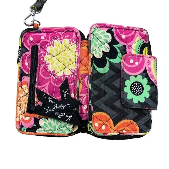 Vera Bradley Ziggy Zinnia Zip Around Wristlet Wallet Small Floral - Picture 4 of 5